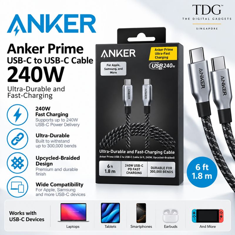 Anker Prime USB-C to USB-C cable